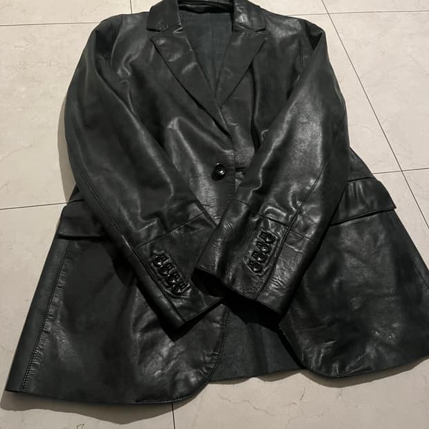 겐조 Kenzo 레더 블레이저 Made in italy XL