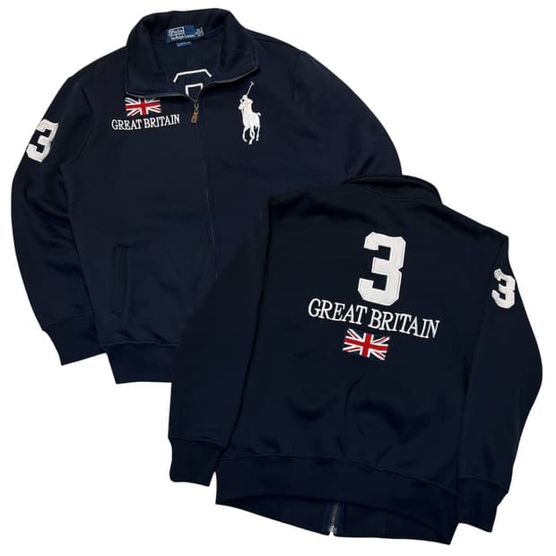 폴로 빅포니 치프키프 브리튼 코튼 집업 져지 네이비