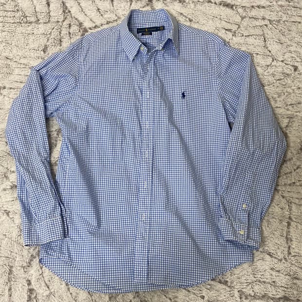 [M] 랄프로렌 폴로 셔츠 체크 블루