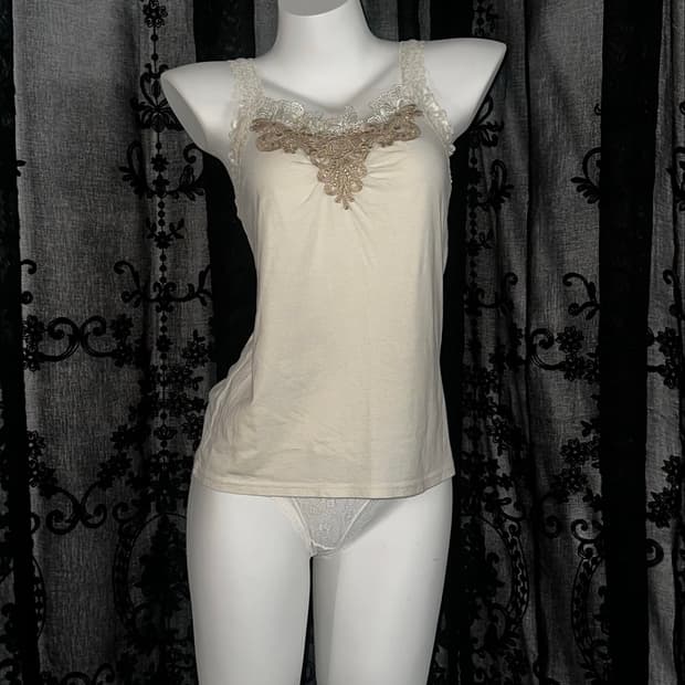 ivory lace embroidery camisole