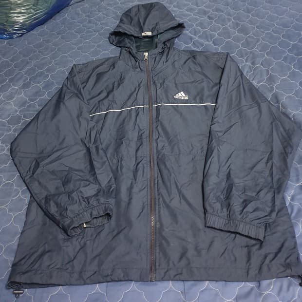 (90s) 아디다스 빈티지 비씨 심플 슈트 바람막이 네이비 (100)