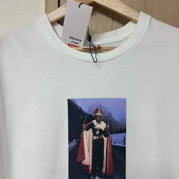 [L]슈프림x마틴로즈 리 스크래치 페리 티셔츠 화이트