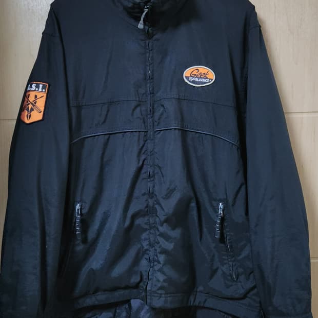빈티지 Geek Squad 검정 바람막이 L