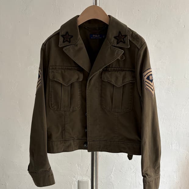 Polo 폴로 랄프로렌 신형라벨 밀리터리 아이크 숏 자켓  