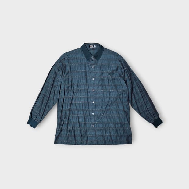 L 100 ) 닥스 패턴 긴팔 폴로 자수 셔츠 일본 빈티지 남자