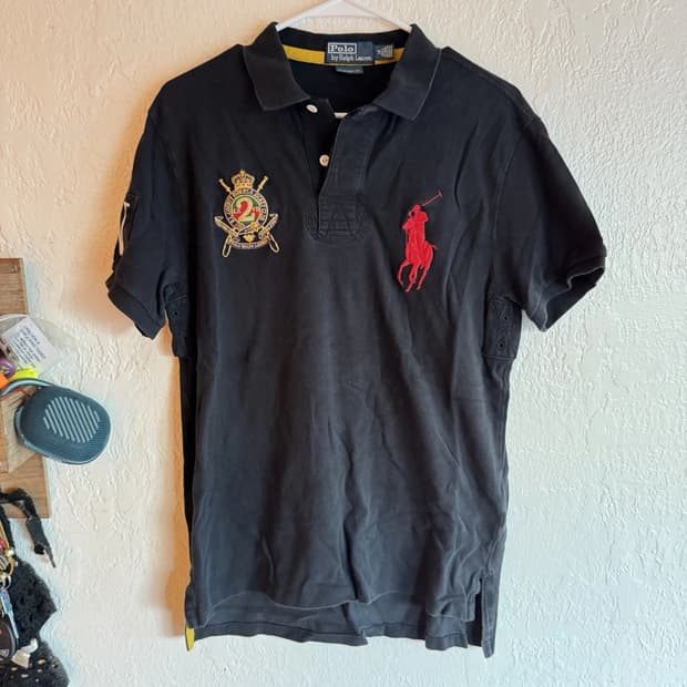 폴로 랄프로렌 빅포니 블랙 컨트리 크레스트 카라티
