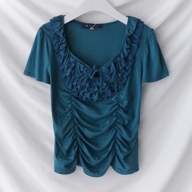 frill shirring half T 