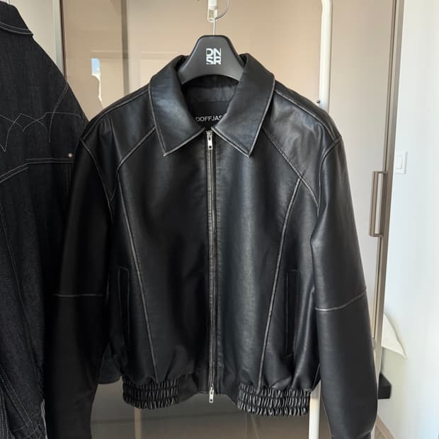 도프제이슨 (L)오버핏 워싱헤더 패널드 블루종