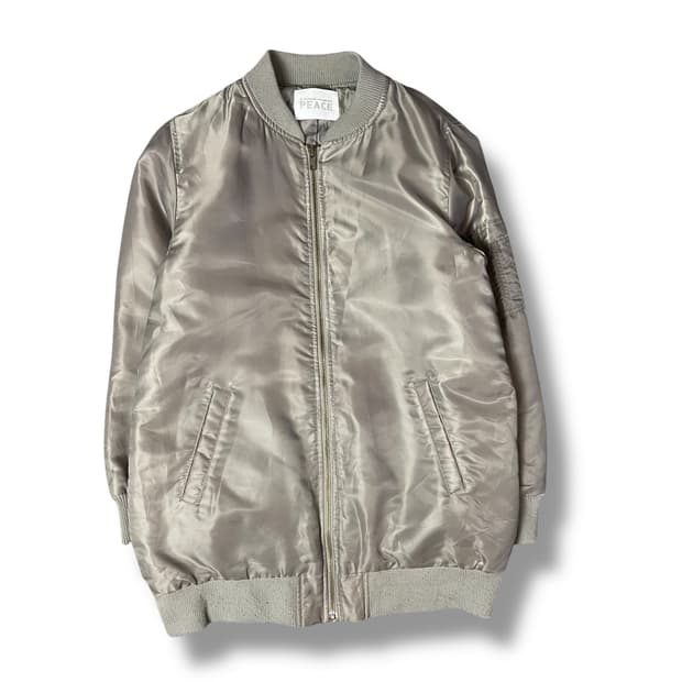 PEACE 회색 나일론 MA-1 항공 점퍼