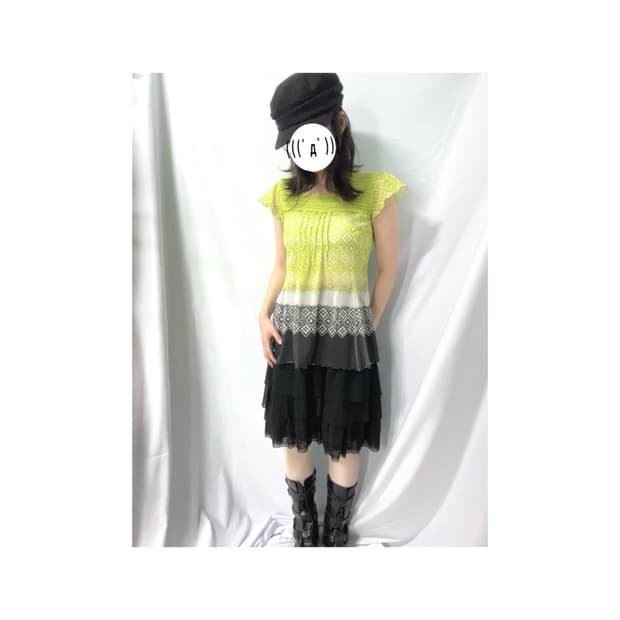 Hiroko Bis。히로코코시노 히로코비스 블랙 티어드 미디 스커트