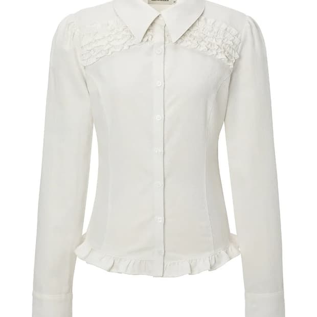 쓰리타임즈 빈티지 프릴 셔츠