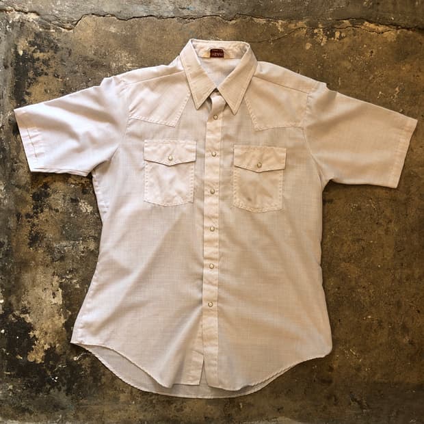 70s 1/2 Western Shirt USA made - L