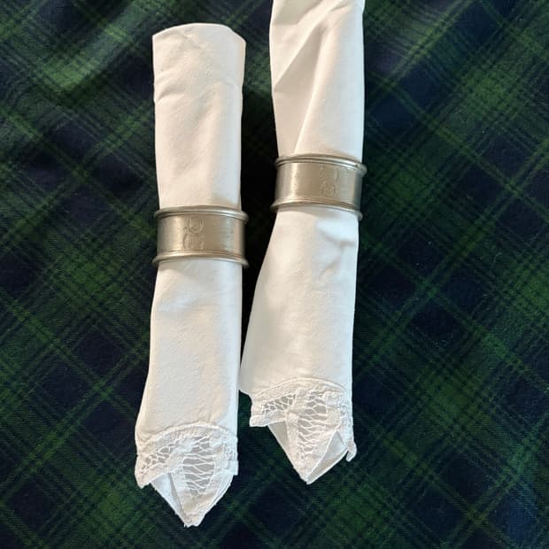 빈티지 주석 냅킨링