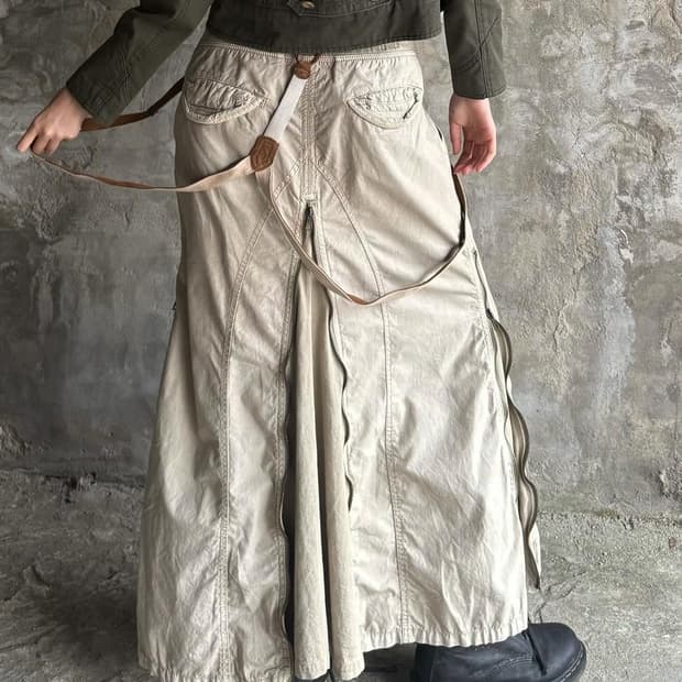 g.o.a Suspenders Detail Skirt