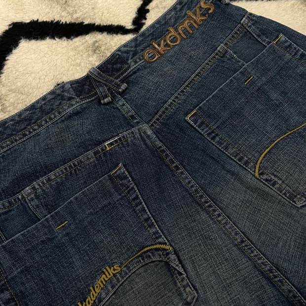 [36]아카데믹 올드스쿨 패치워크 힙합 데님팬츠