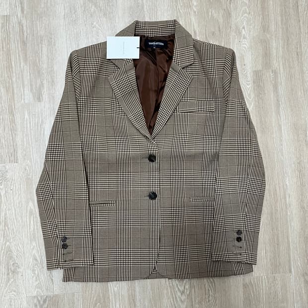 얀13 남성 정장 체크 블레이저 M/95