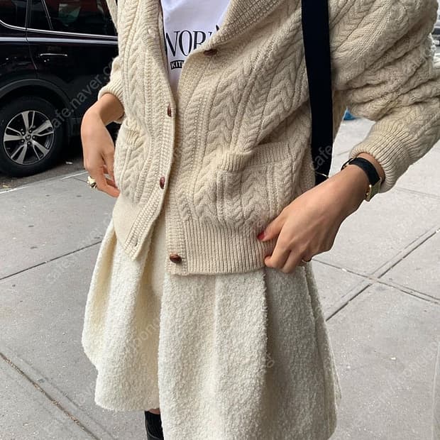 새상품 더바넷 Tinkey boucle skirt 울 스커트 아이보리 S