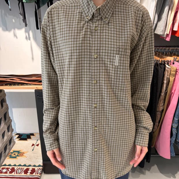 Columbia 올리브 체크 긴팔 셔츠