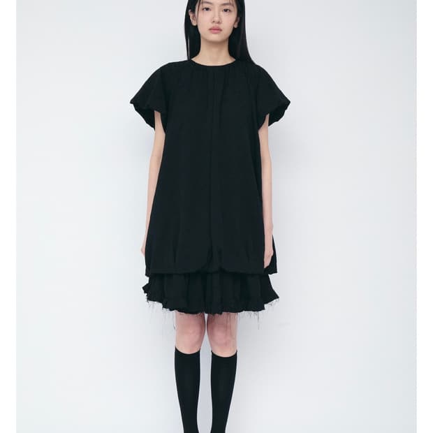 cosmoss volume mini dress (floral black)