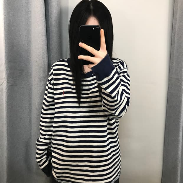 [정품]폴로 랄프로렌 스트라이프 롱슬리브 티셔츠 M