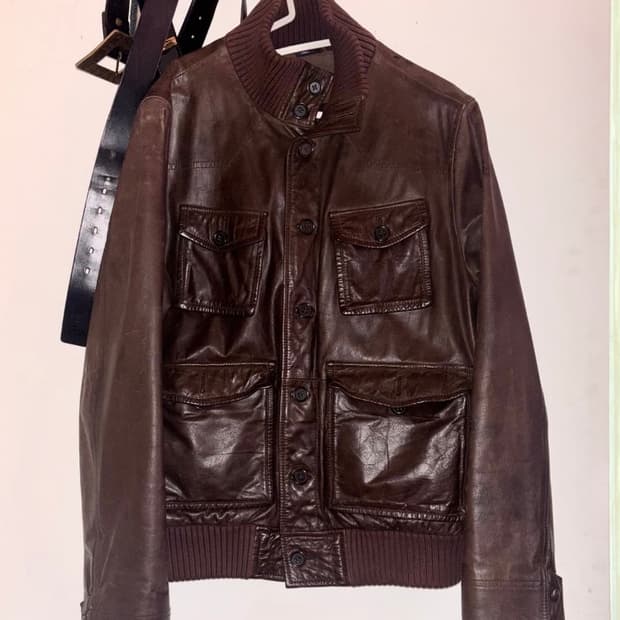 Gap 올드갭 브라운 레더 A-1 자켓 M
