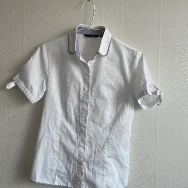 일본 빈티지 화이트 반팔 셔츠