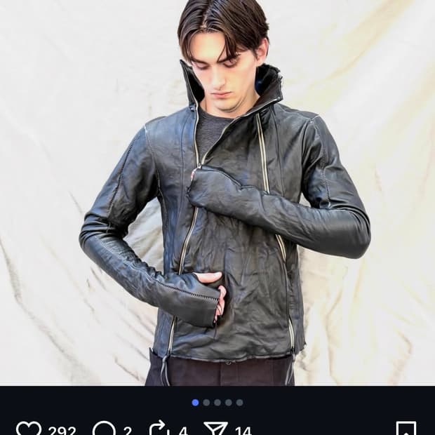 ZAM BARRETT HIGH NECK LEATHER JACKET