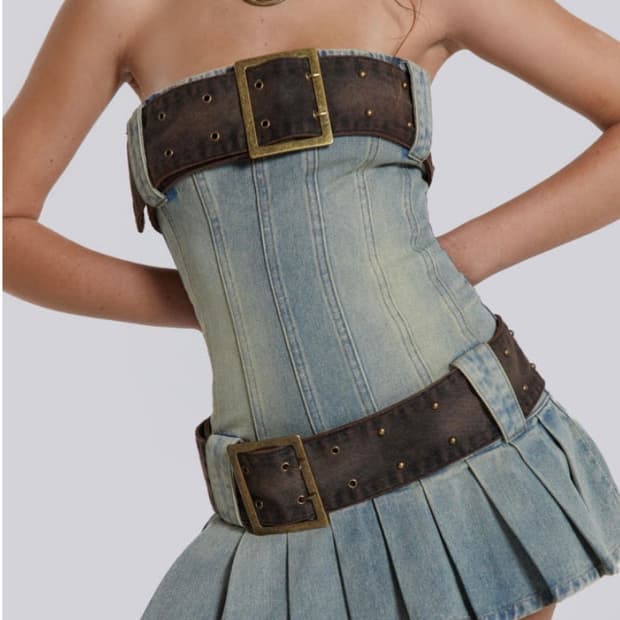 Jaded london 제이디드런던 첼시 데님 미니 드레스