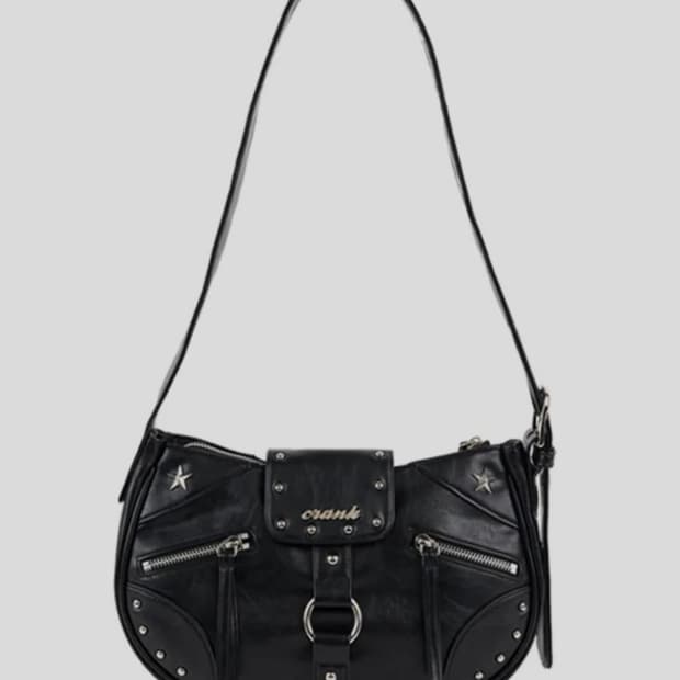 크랭크 스터드 숄더백 블랙 / crank 크로스백 벨티백 락시크