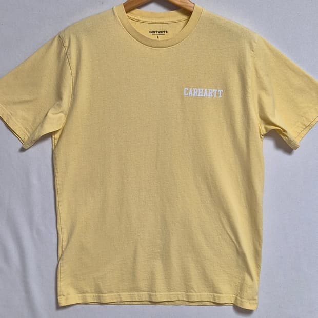 L (100) 칼하트 WIP 스크립트 라이트옐로우 반팔티