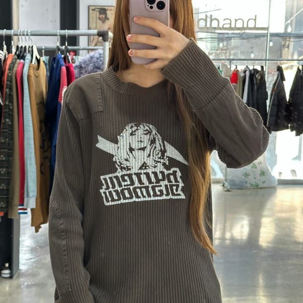 히스테릭글래머 히스걸 골지포켓 코만도 니트