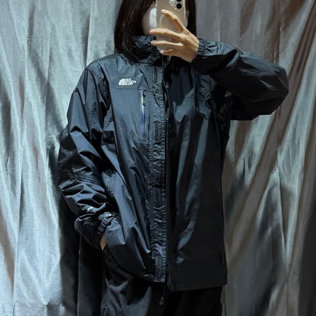 L 노스페이스 드라이벤트 퍼플 지퍼 바람막이