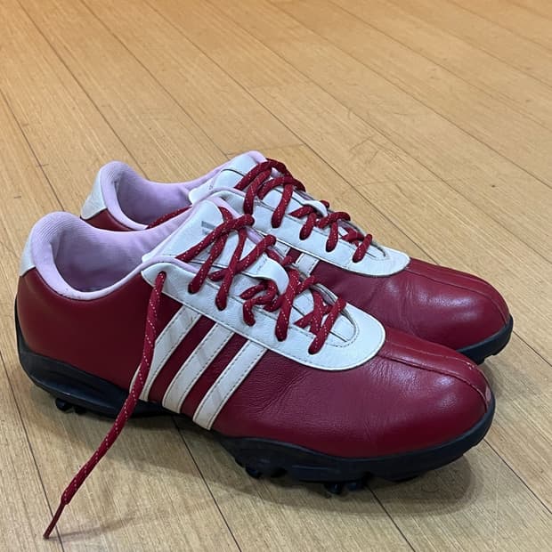 아디다스 여성 골프화 레드 245mm