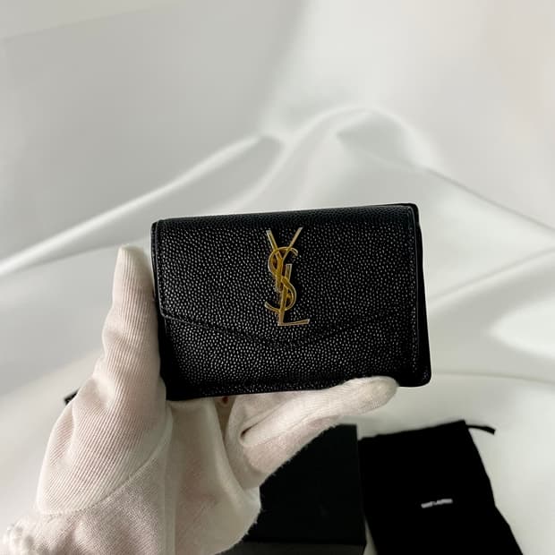 생로랑 업다운 카드지갑 풀박스 블랙 금장 A+급 풀박