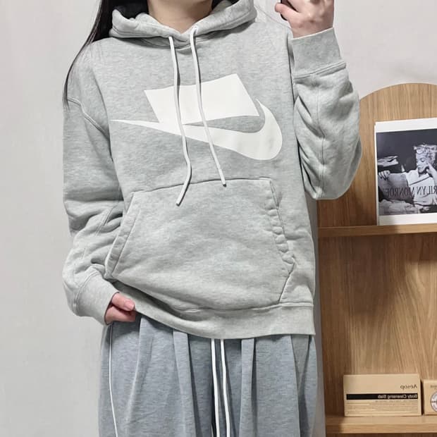 [정품] 나이키 그레이 박스로고 후드티 [ M ]