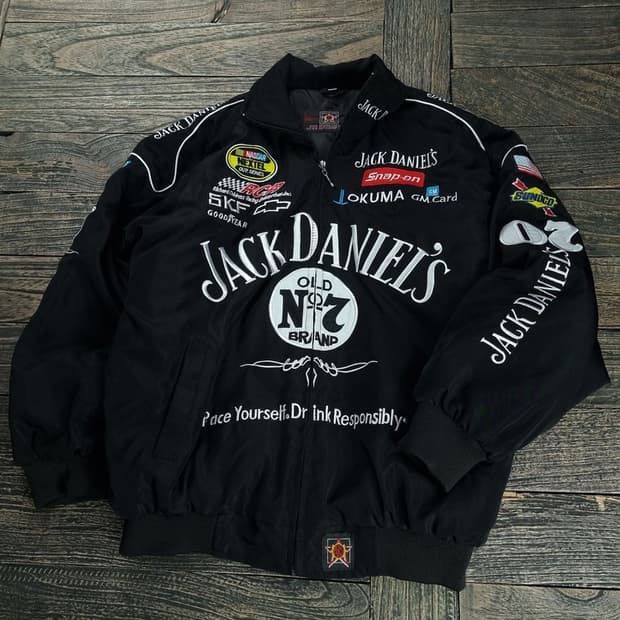 [제프해밀턴] 잭다니엘 빈티지 레이싱 자켓 블랙 M18704