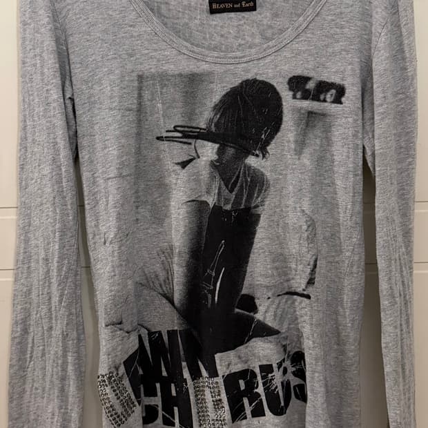 heaven and earth Y2K 갸루 프린팅 큐빅 티셔츠