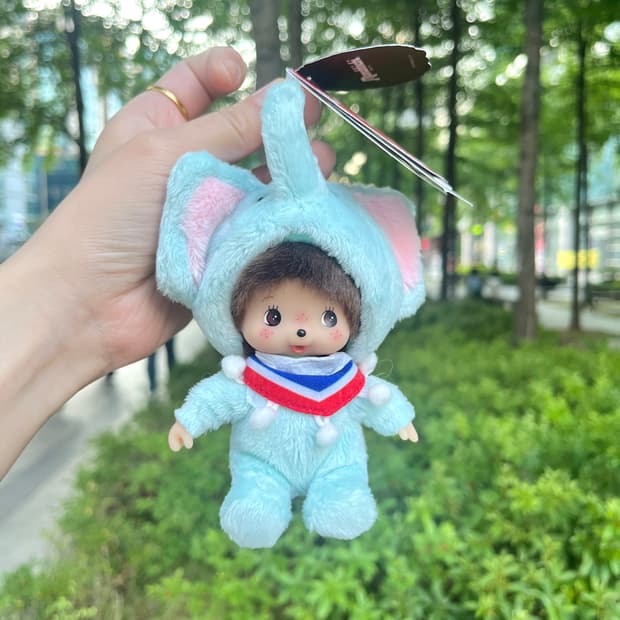 태국 한정 몬치치 코끼리 키링 블루 / 택 있는 새상품