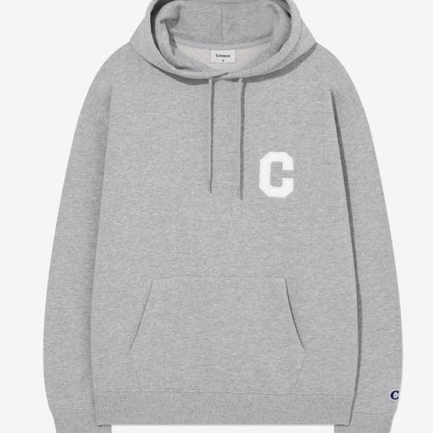 커버낫 C로고 멜란지 그레이 후드 티셔츠 