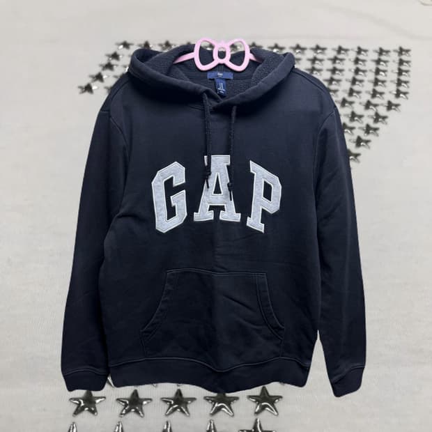 gap 갭 블랙 기모 후드티