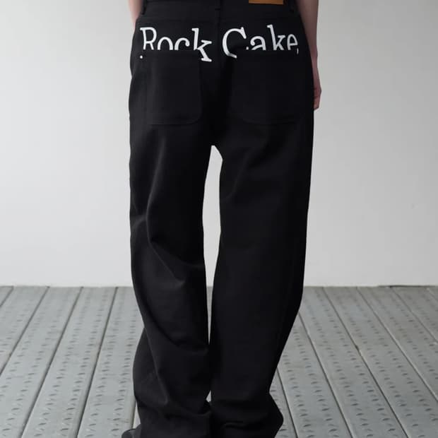 Rockcake 락케이크 Lettering Hide Pants 블랙