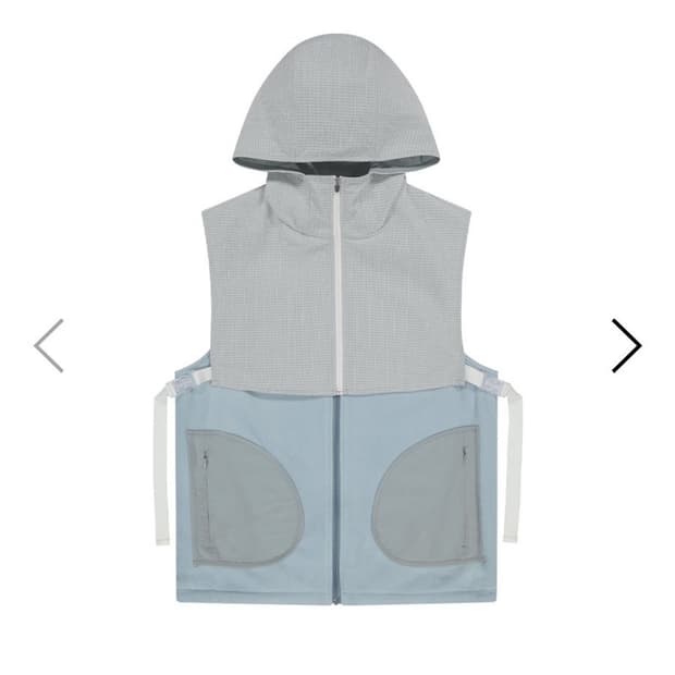 유일매물 뚜오미오 후디드 후드 기어 플리스 베스트 더스티 블루