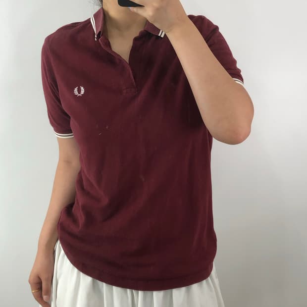 [M] 프레드페리 버건디 반팔