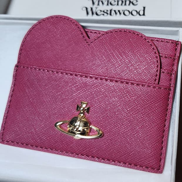 비비안웨스트우드 하트 카드지갑 레드