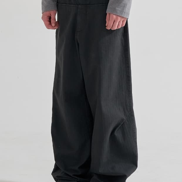 주앙옴므 워시드 헤링본 코튼 팬츠