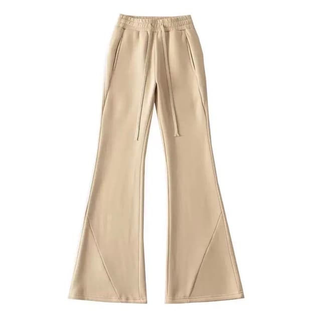 베이지 부츠컷 기모 트레이닝 팬츠 밴딩팬츠 부츠컷팬츠 바지 츄리닝바지