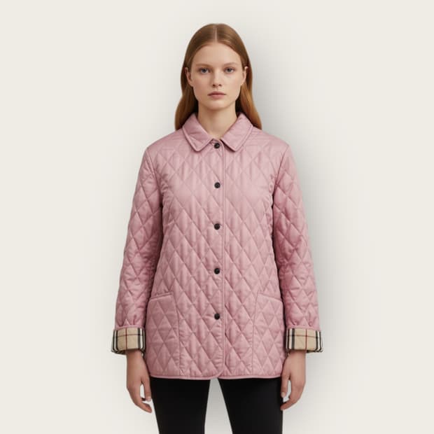 L/ 버버리 노바체크 퀄팅 패딩자켓