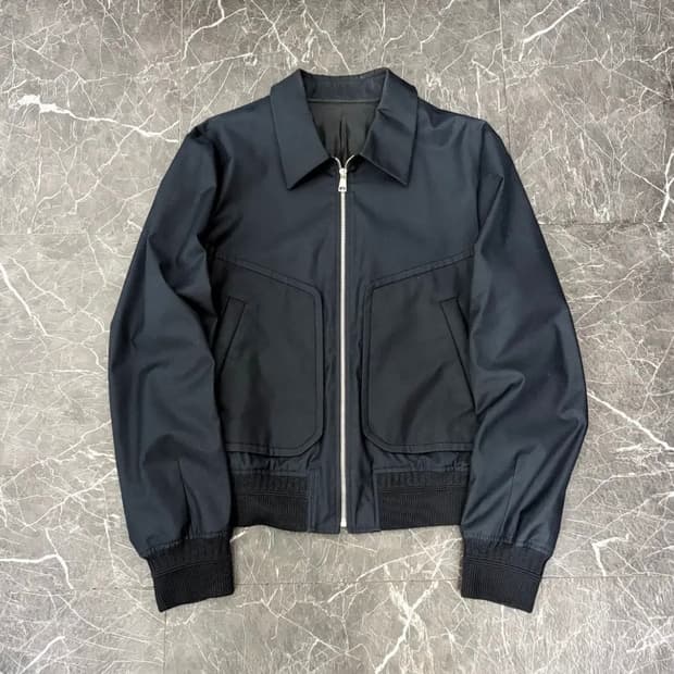 준지 16ss 포켓 카라넥 블루종 집업 자켓