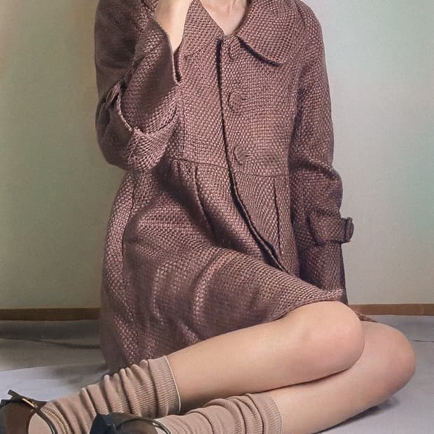 [엑시즈팜 axes] 둥근 카라 걸리시 코트/ 일본 빈티지/ 상태 최상