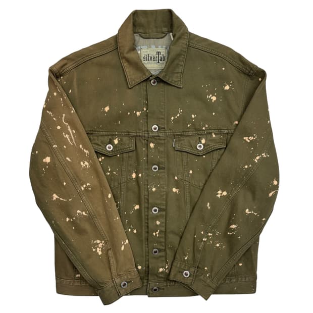 리바이스 실버탭 타이다이 카키 데님 트러커 자켓 M